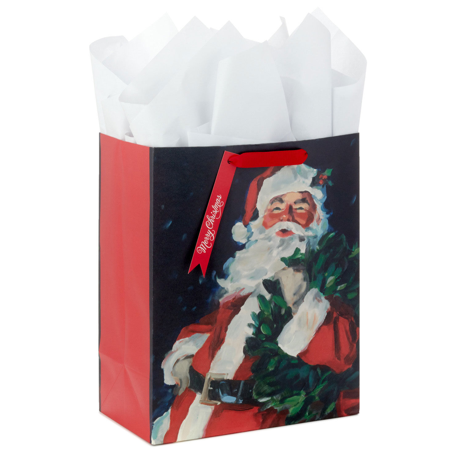 13" Classic Santa Large Christmas Gift Bag With Tissue Paper for only USD 7.99 | Hallmark