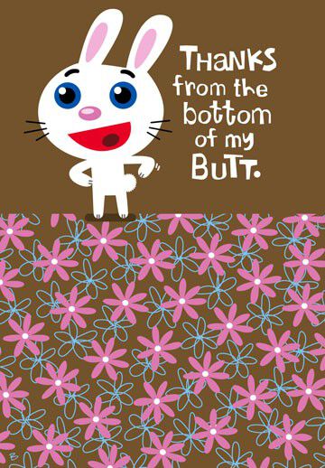 Sassy Rabbit Thank You Card