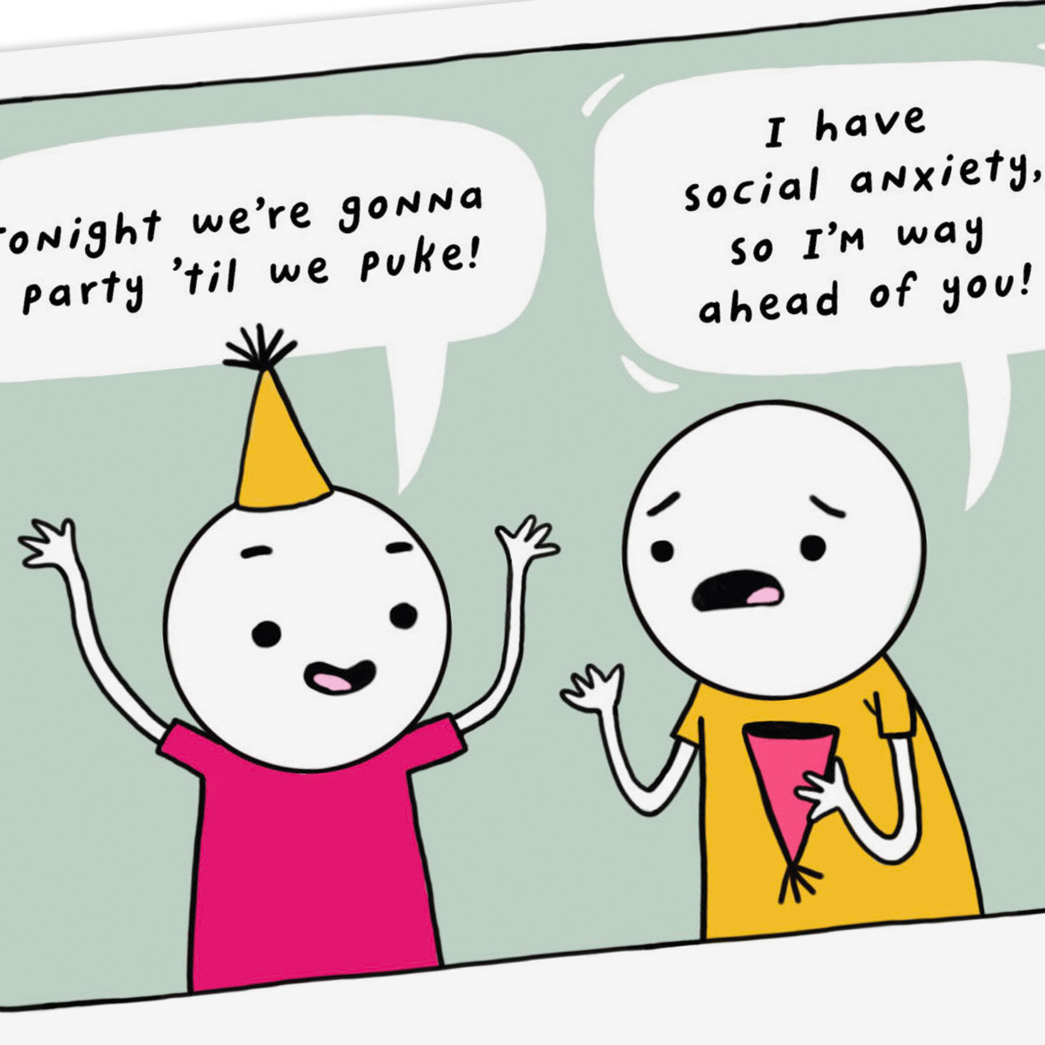 Social Anxiety Funny Birthday Card Card Front Detail image number 4