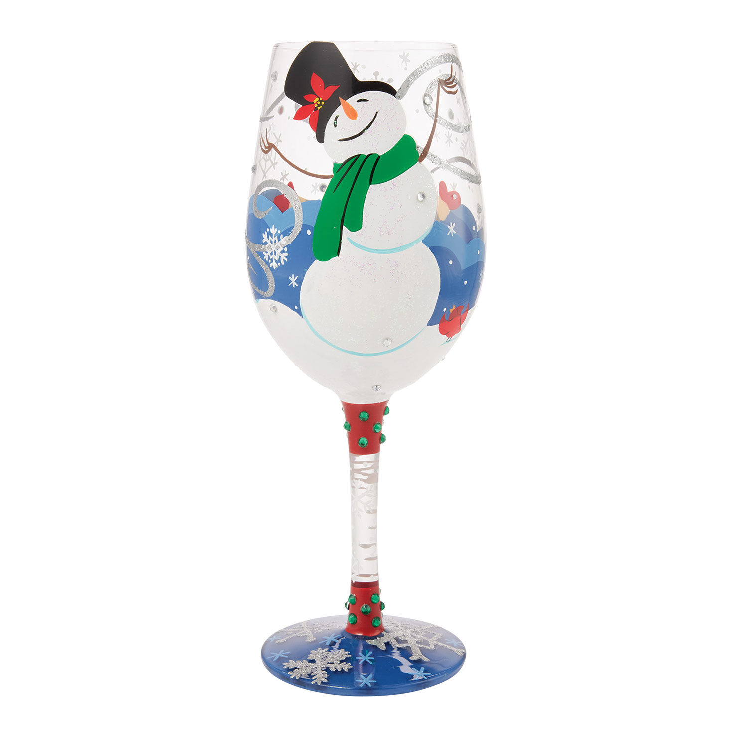 Lolita First Christmas Snow Handpainted Wine Glass, 15 oz.