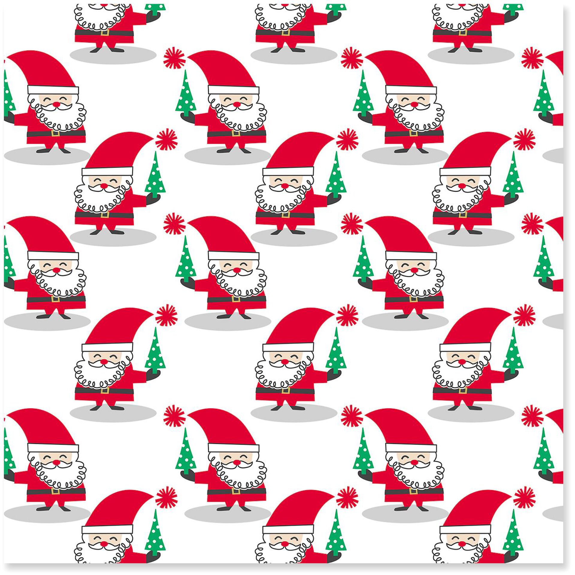 Mod Santa Christmas Wrapping Paper Roll, 45 sq. ft. - Wrapping Paper ...