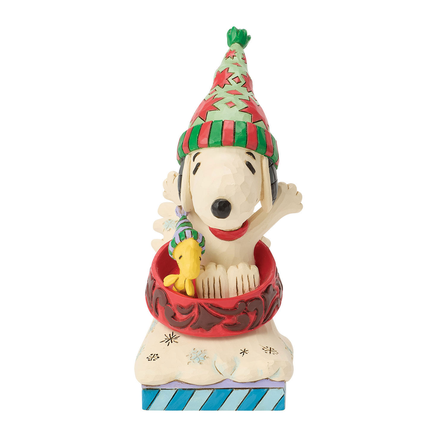 Jim Shore Snoopy and Woodstock Dog Bowl Sled Statue side image number 3