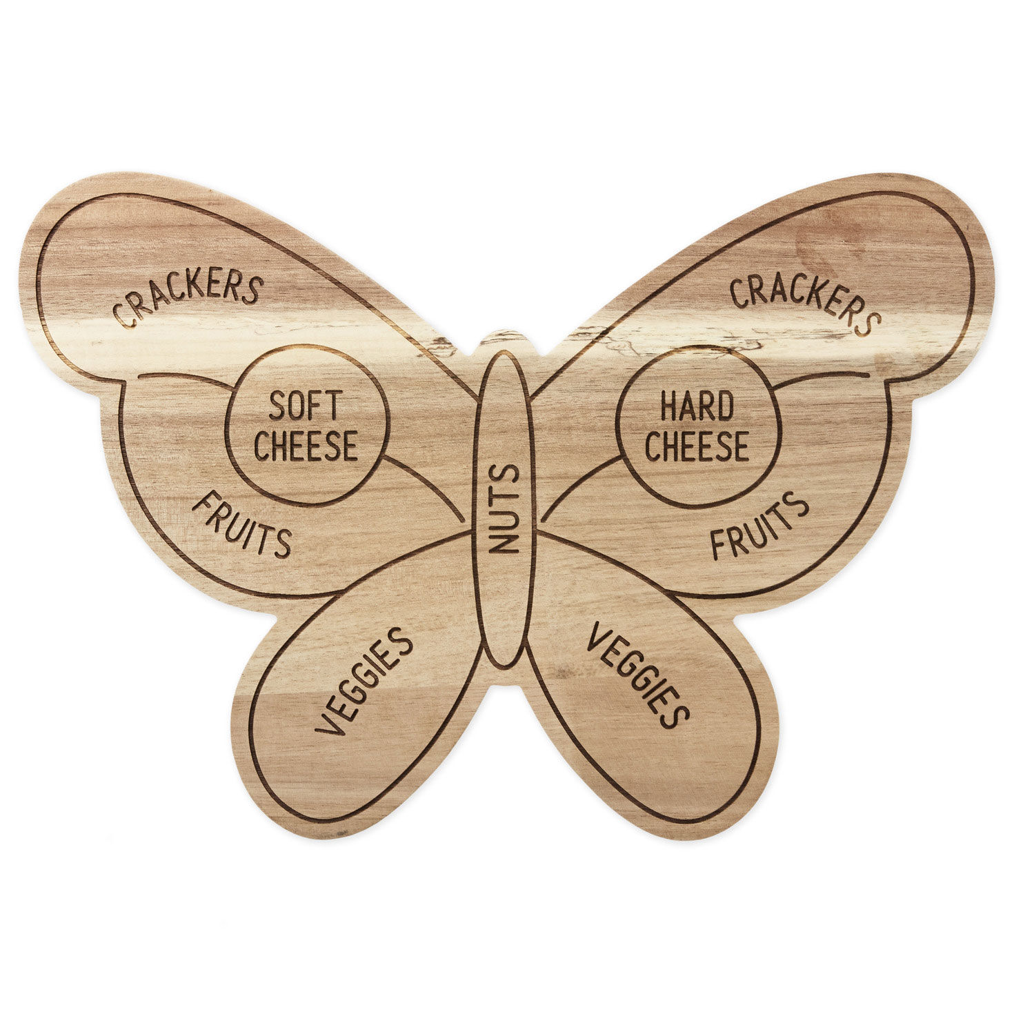 Two-Sided Butterfly-Shaped Charcuterie Board Front image number 2