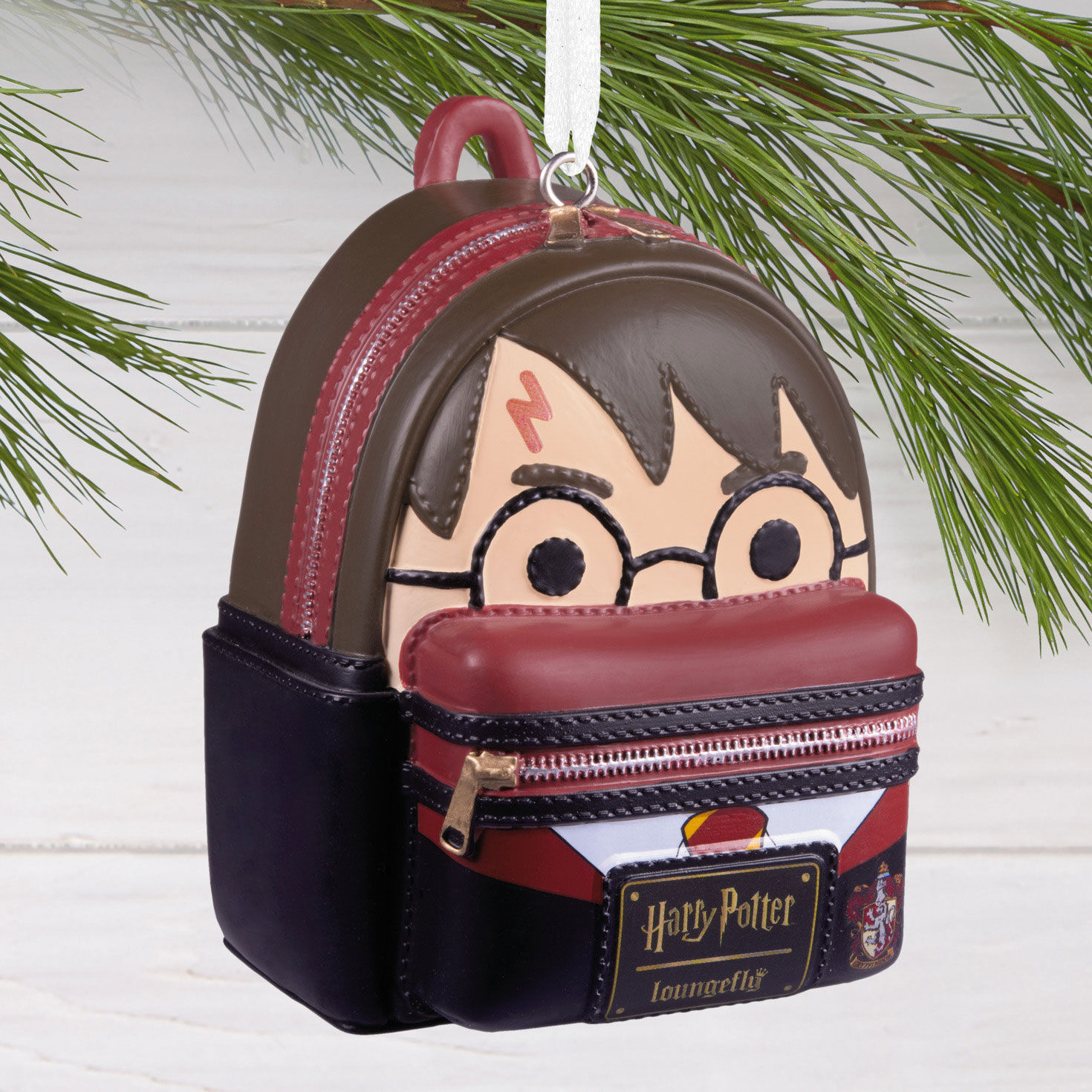 Harry Potter Loungefly Backpack Christmas Ornament hanging on tree image number 2
