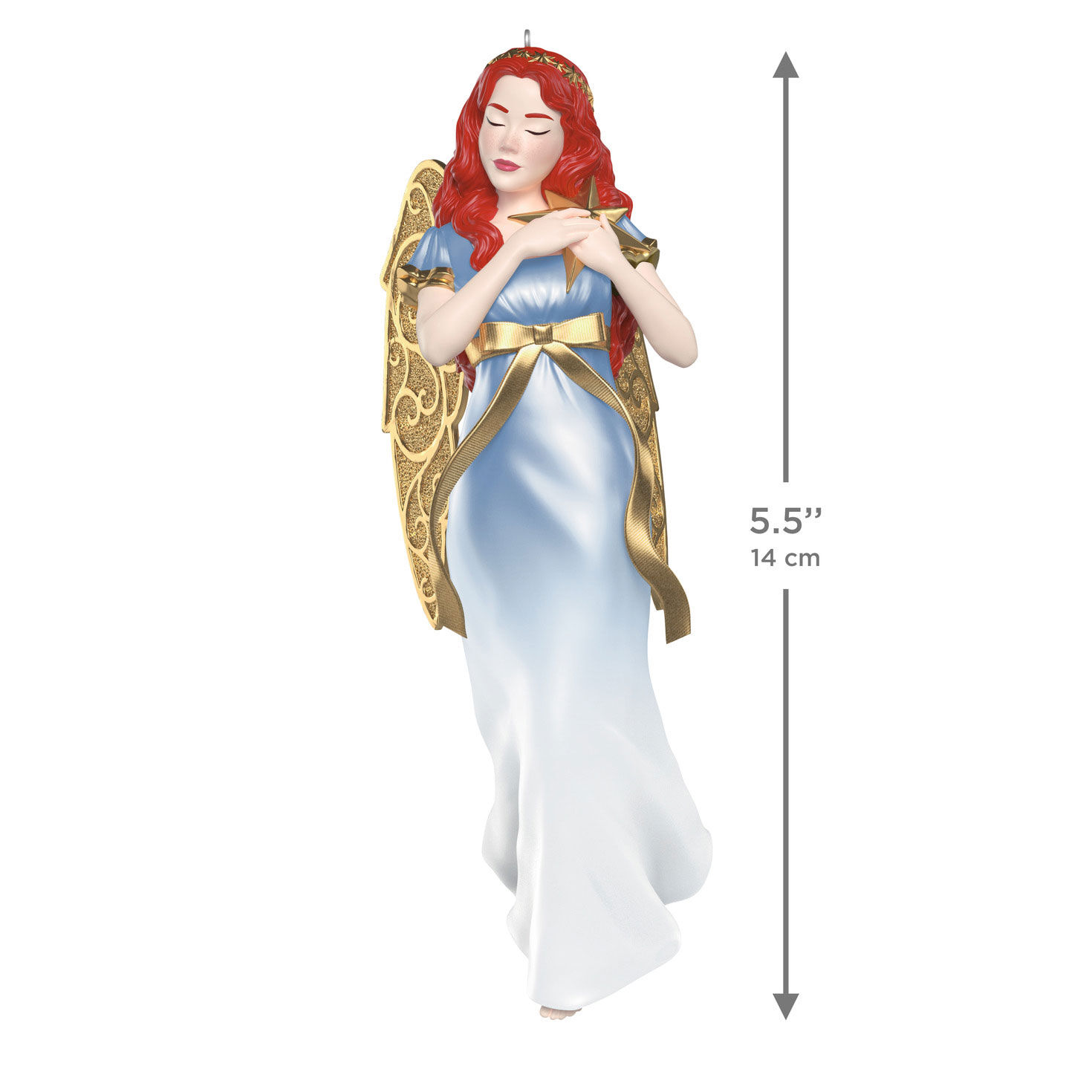 Angel Holding Star Keepsake Ornament measurement image number 3