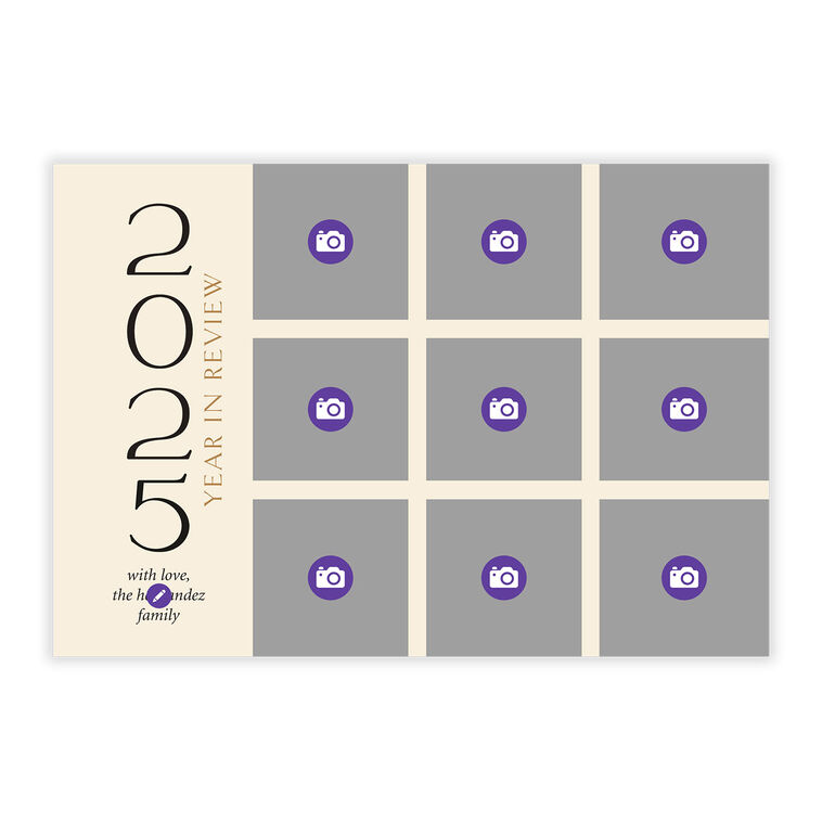 Year In Review Grid Personalized Holiday Photo Card Card Front indicating personalization image number 5
