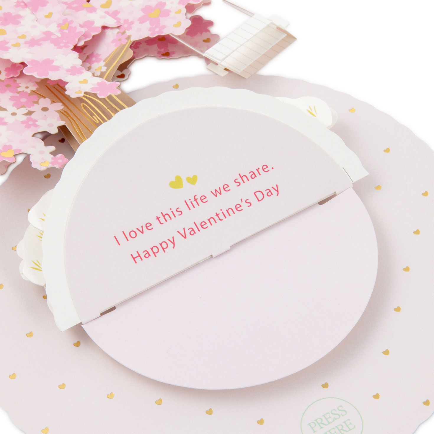Cherry Blossom Tree 3D Musical Valentines Day Card sentiment image number 4
