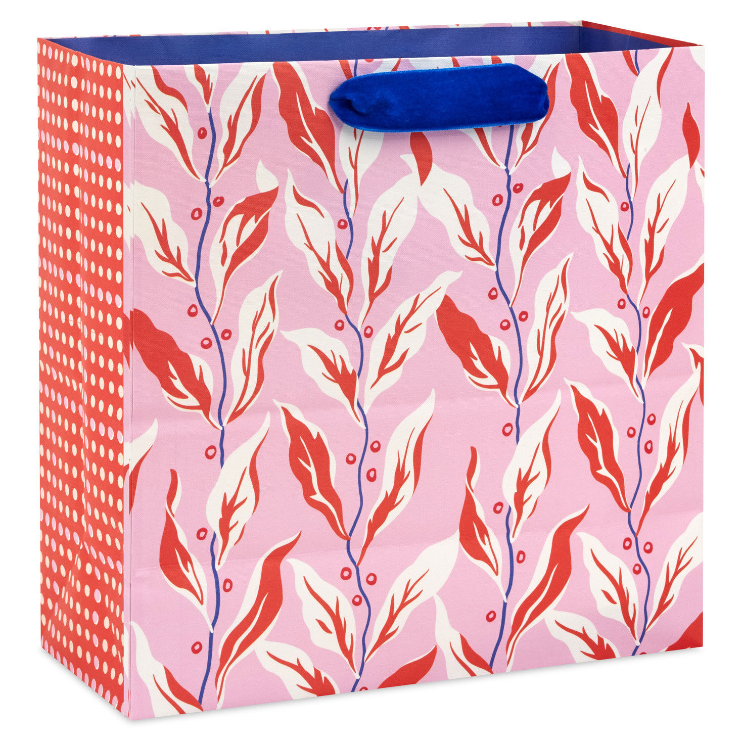 Archives Pink and Orange Leaves Large Gift Bag Back image number 6