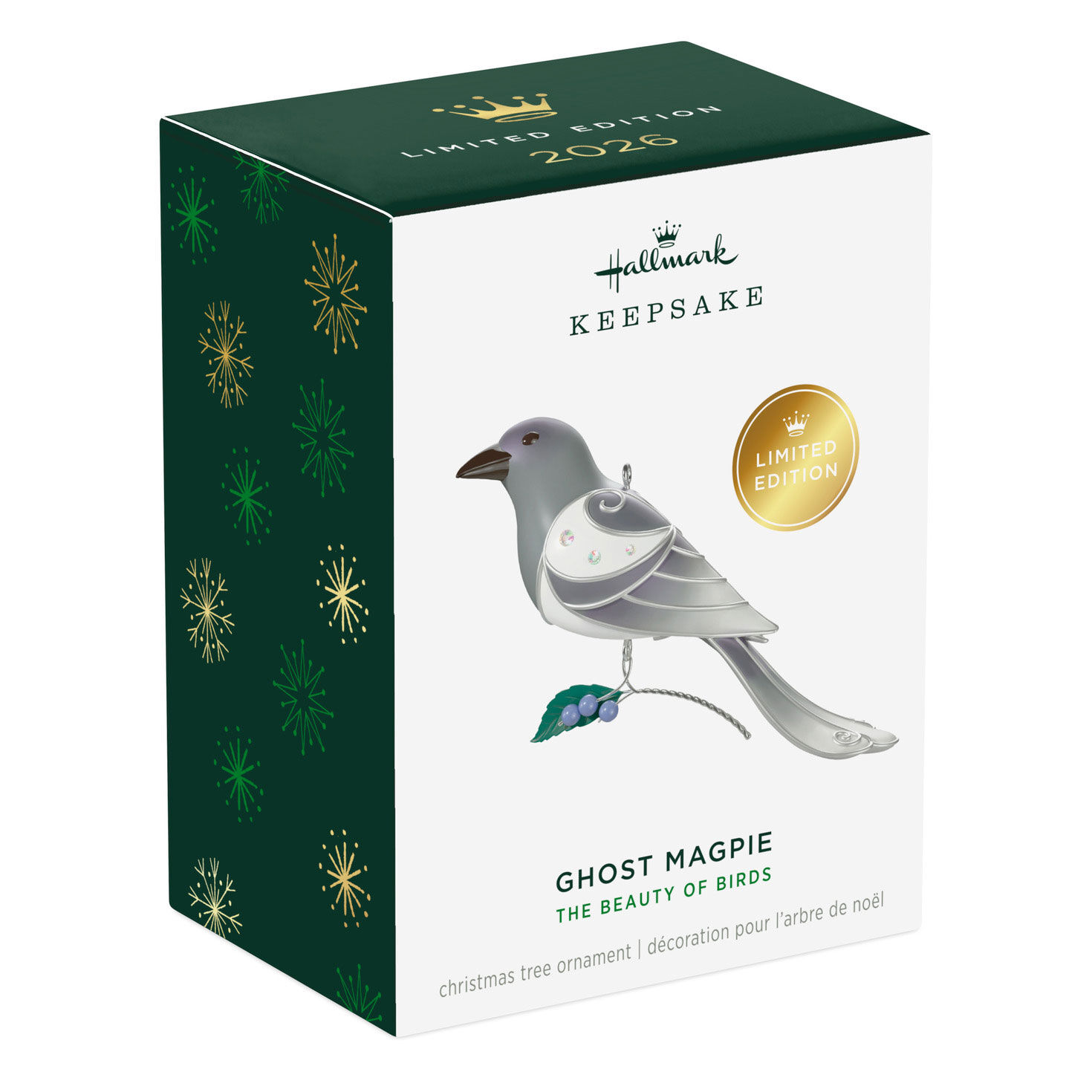 The Beauty of Birds Ghost Magpie Keepsake Ornament Package Front image number 3