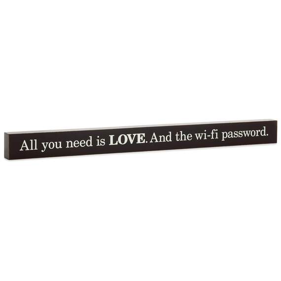 All You Need Is Love and Wi-Fi Quote Wood Sign, 23.5x2, , large image number 1