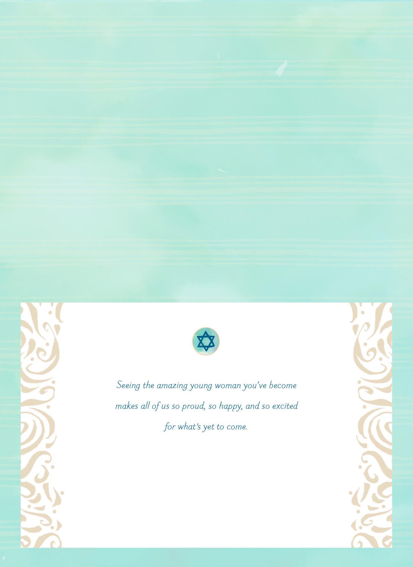 Watercolor Mazel Tov Bat Mitzvah Card