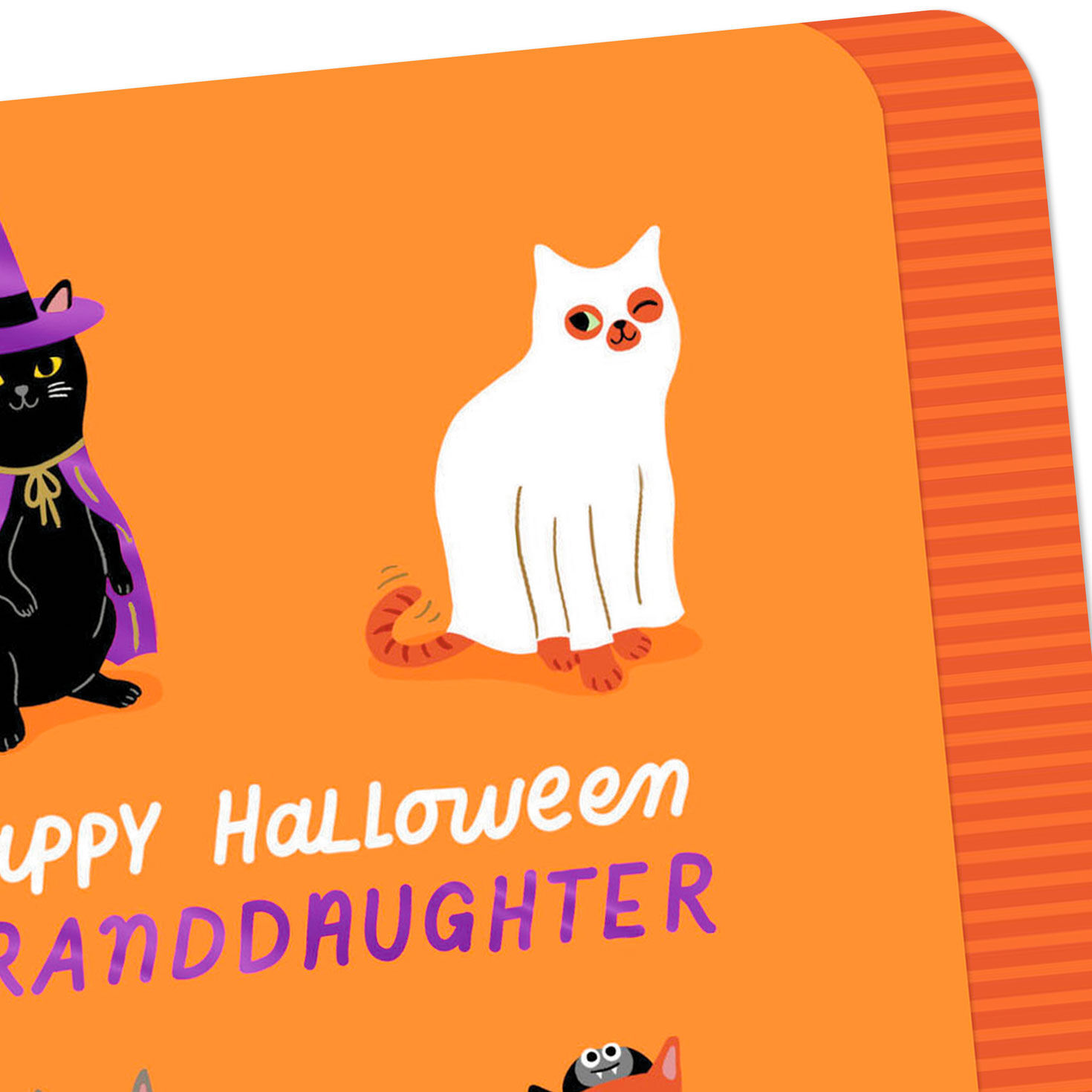 Cats in Costumes Halloween Card for Granddaughter Card Front Detail image number 4