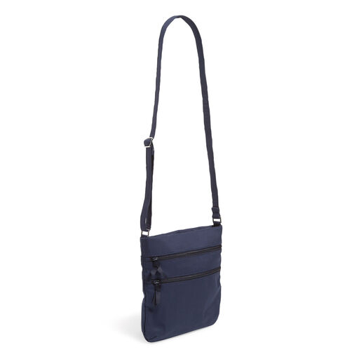 Vera Bradley Triple Zip Hipster in Classic Navy Recycled Cotton, 