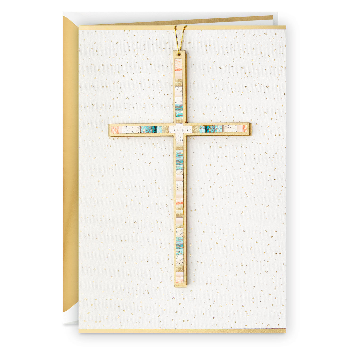 Painted Cross Decoration Blank Religious Card