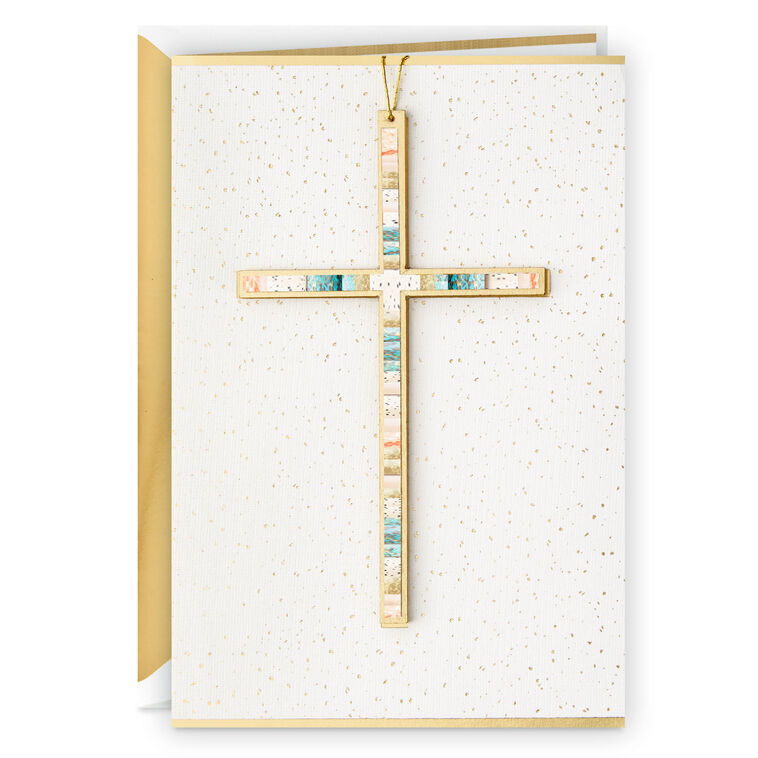 Painted Cross Decoration Blank Religious Card
