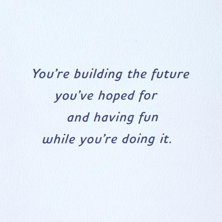 Modern Rainbow Lettering on Navy Anniversary Card Sentiment image number 2