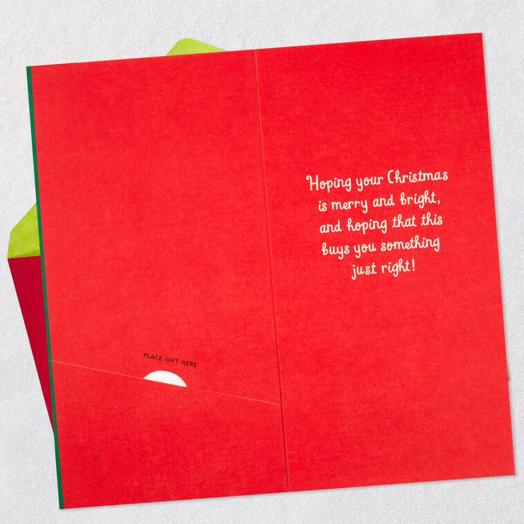 Stylized Santa Claus Money Holder Christmas Card Open card with envelope image number 4