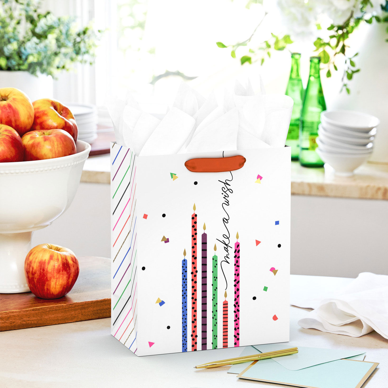 Make a Wish Candles Medium Birthday Gift Bag in use image number 2