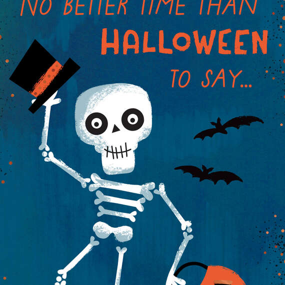 Love Ya Down to Your Bones Halloween Card for Grandson, , large image number 4