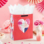 13" Abstract Heart on Red Large Valentine's Day Gift Bag With Tissue Paper, , large image number 2