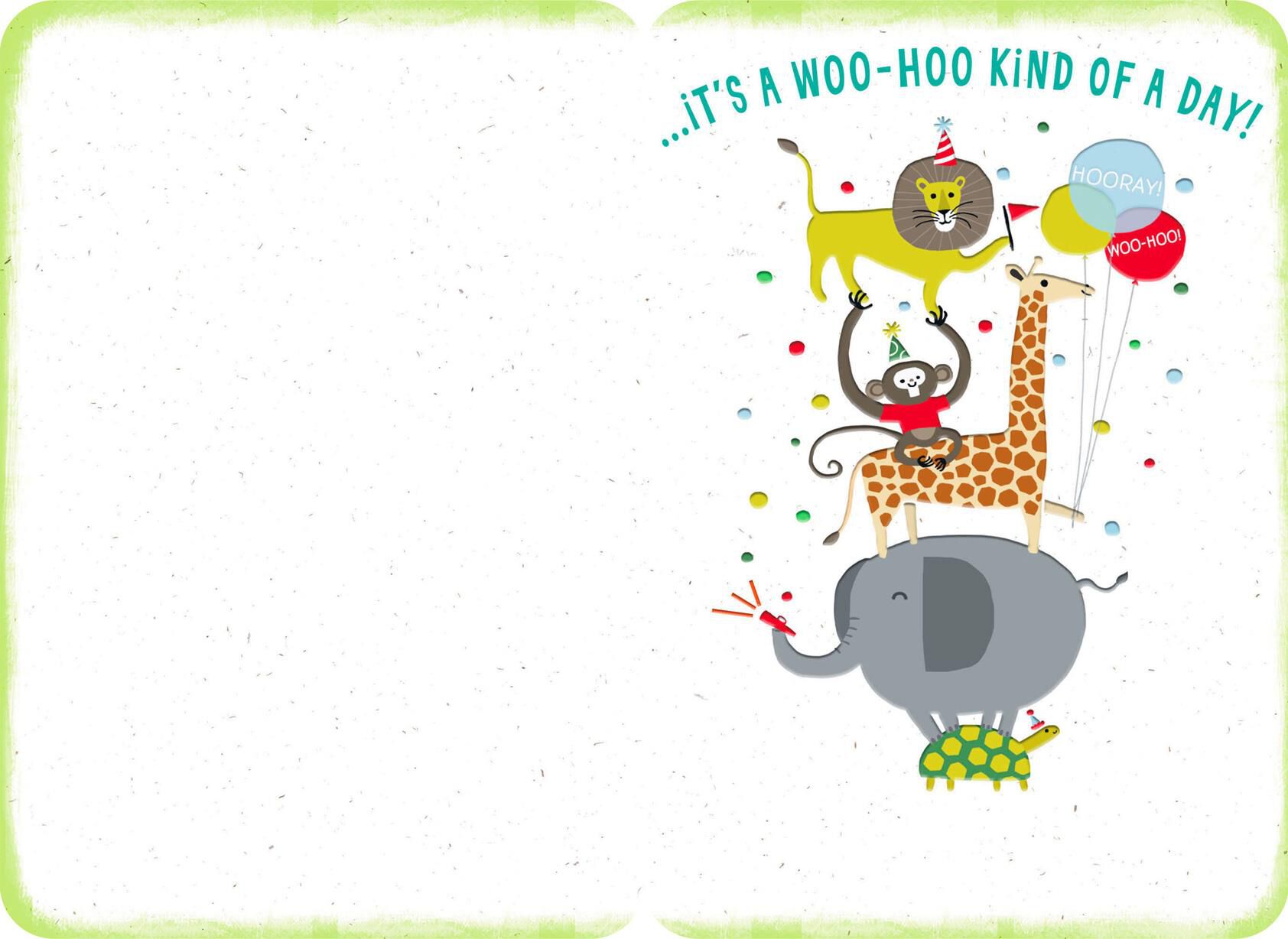Circus Animals Woo-Hoo Congratulations Card