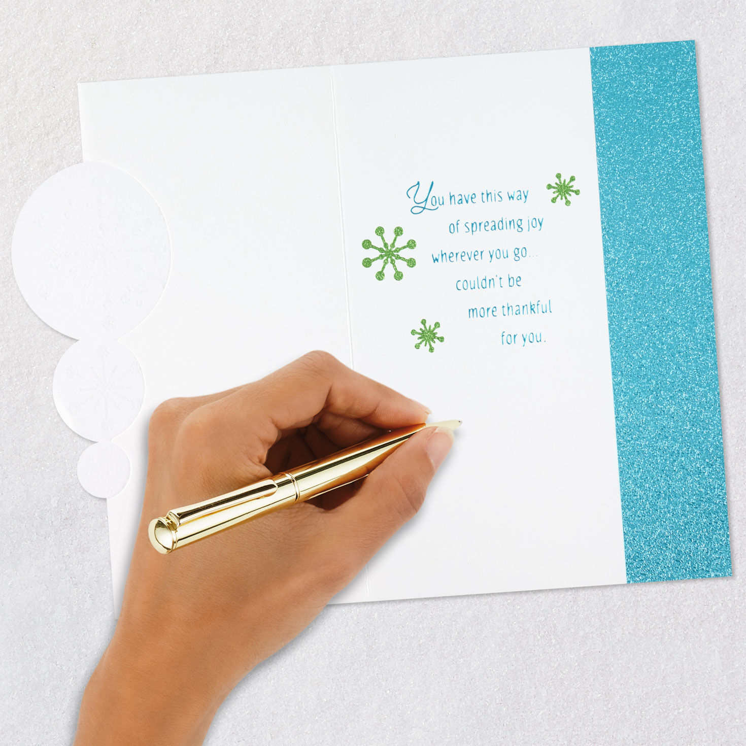 Blue Snowflakes Christmas Card signing card image number 7