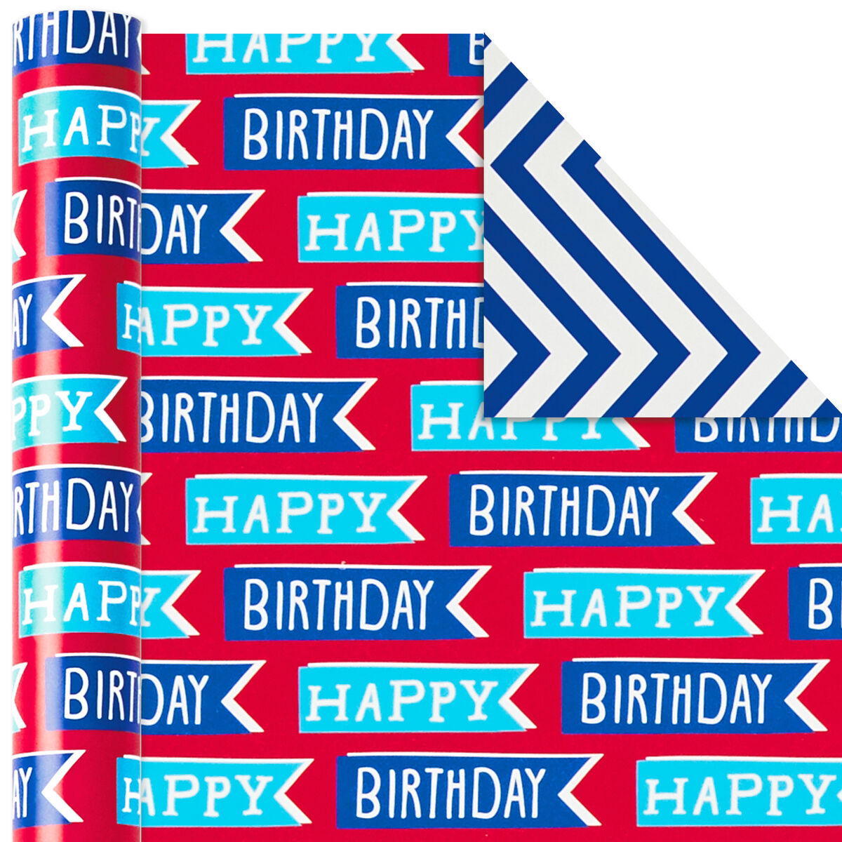 Colorful Kid Birthday 3-Pack Reversible Wrapping Paper, 120 sq. ft ...