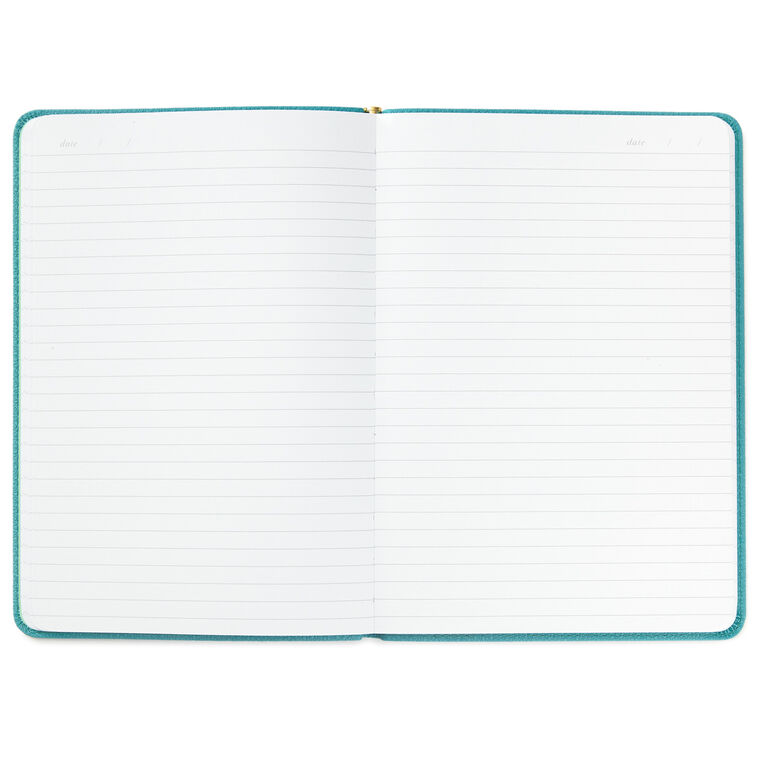 Turquoise Faux Leather Notebook With Pen, , large image number 4