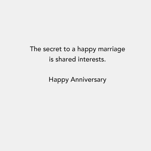 The Secret to a Happy Marriage Funny Anniversary Card, 
