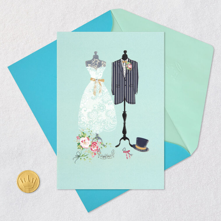 Bridal Gown and Groom Jacket Blank Wedding Card - Greeting Cards | Hallmark Bridal Gown and Groom Jacket Blank Wedding Card - Greeting Cards | Hallmark