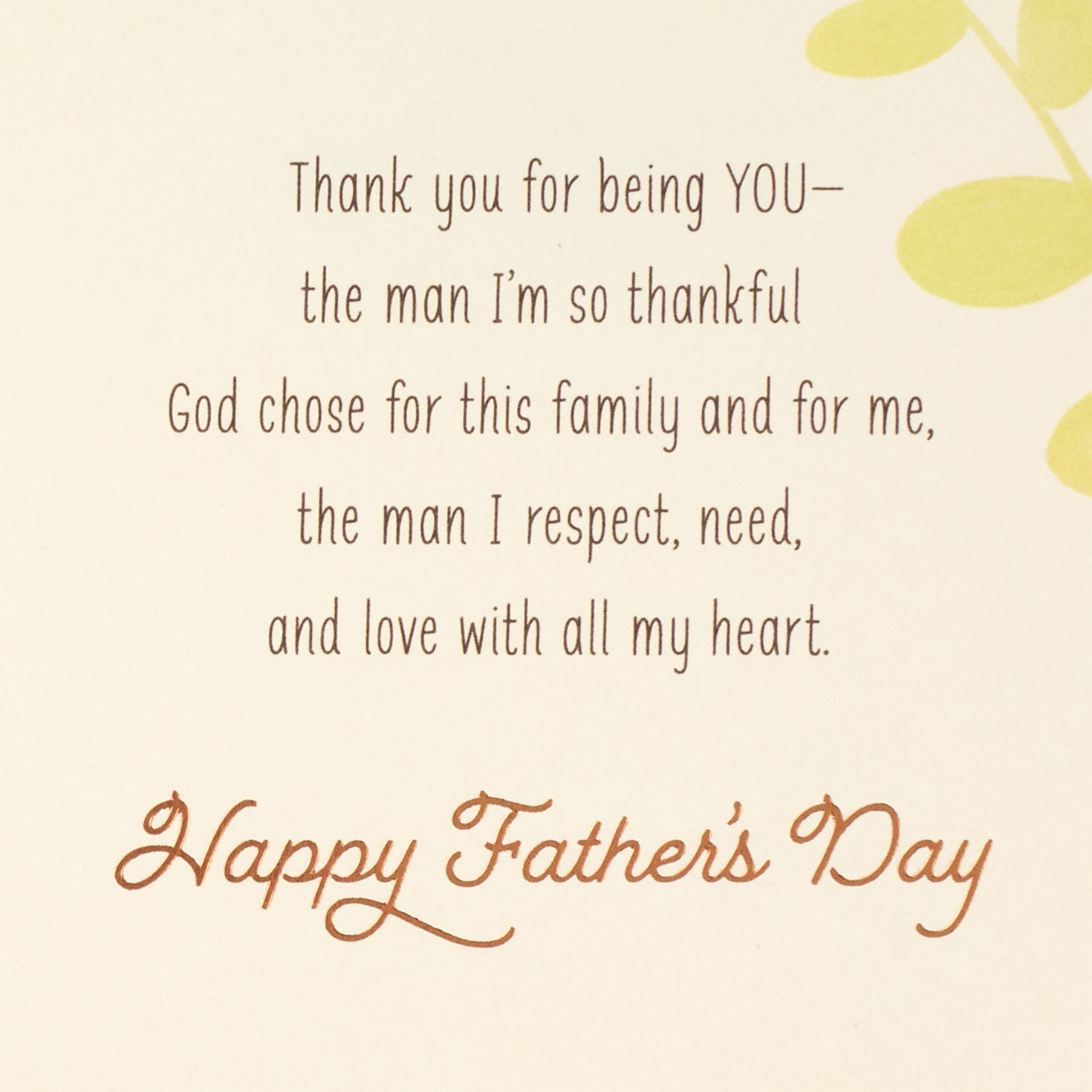 Couple Holding Hands Religious Father's Day Card for Husband Sentiment image number 2