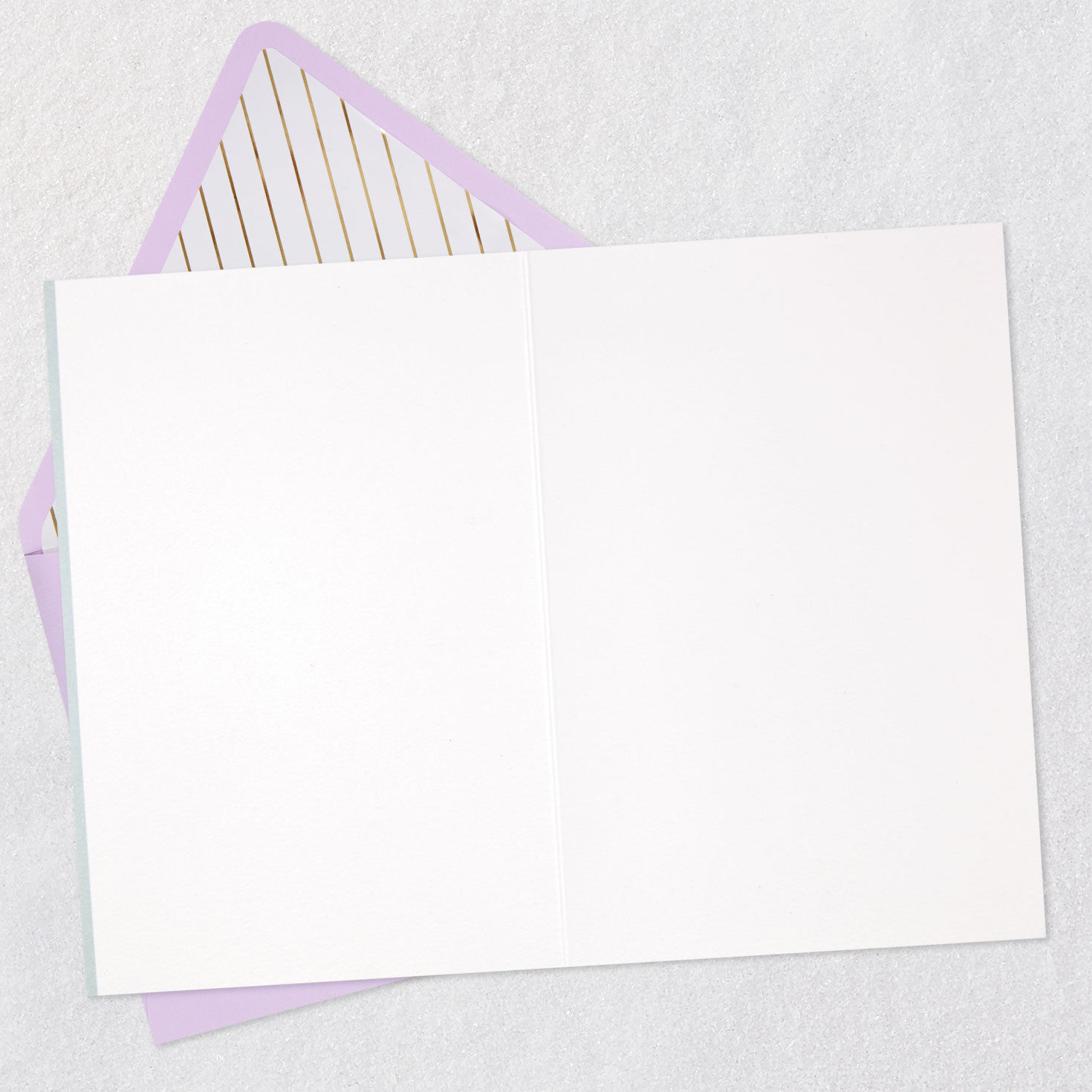 Palm and Monstera Leaves with Purple Flowers Blank Card Open card with envelope image number 2
