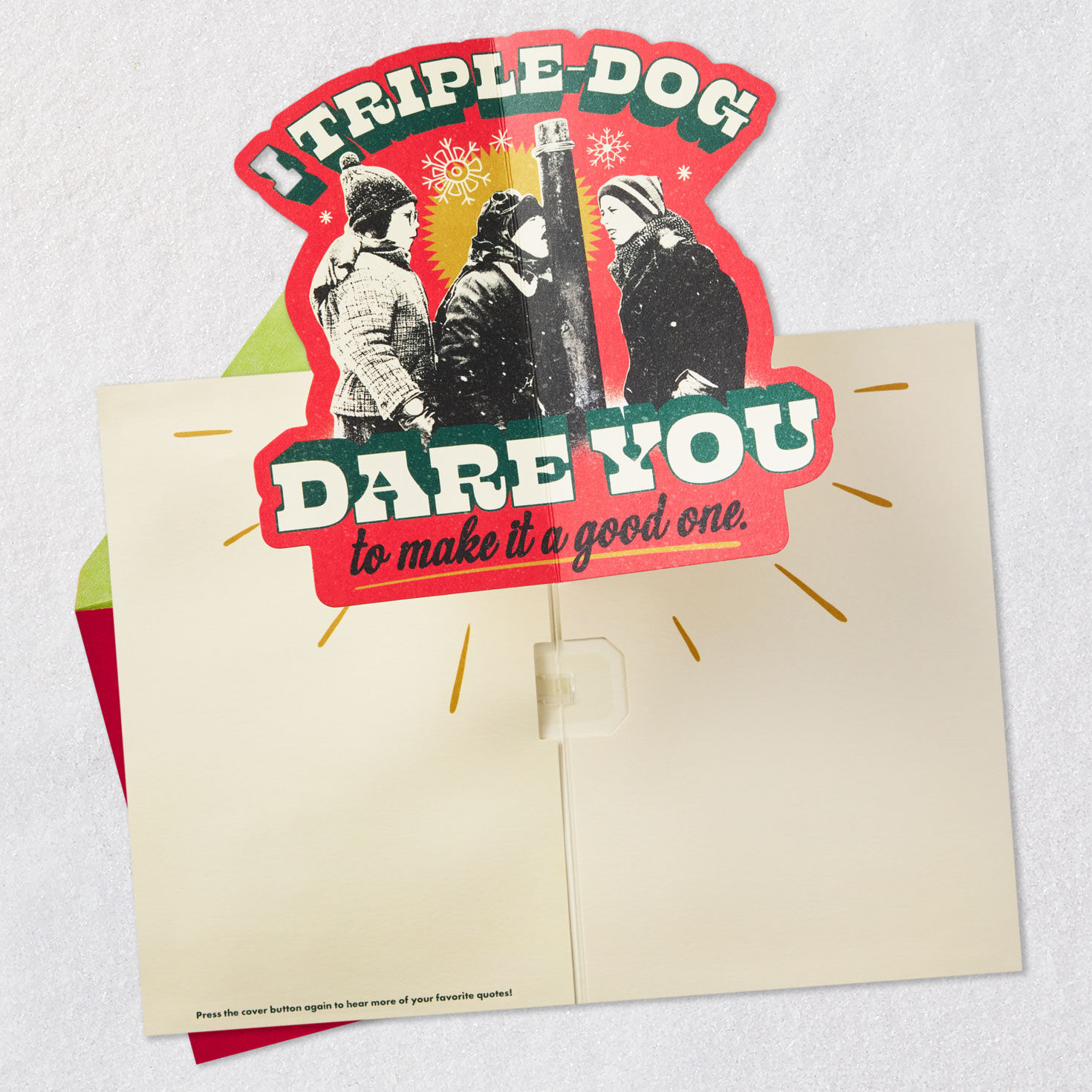 "A Christmas Story" Movie Quotes Funny Christmas Card Open card with envelope image number 2