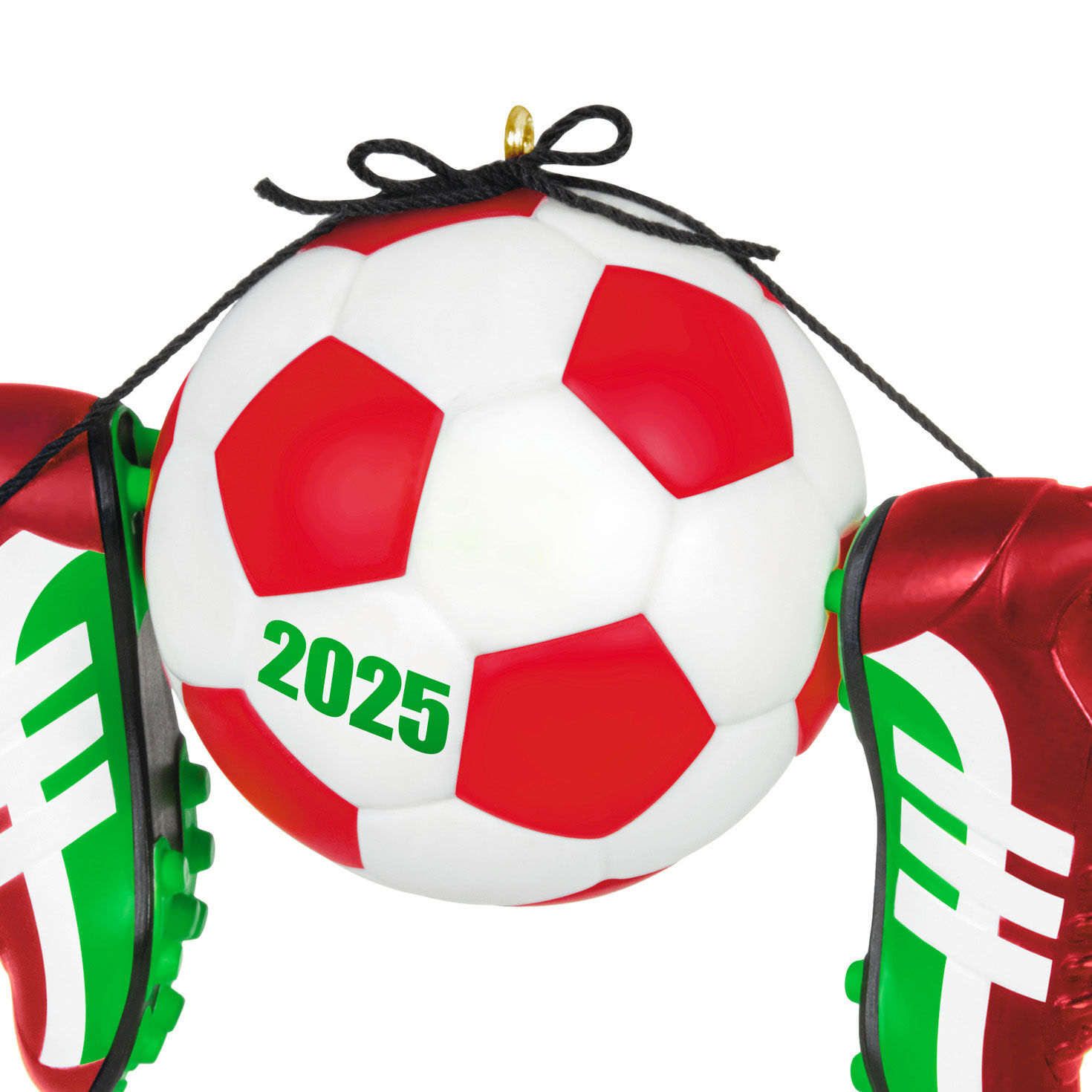 Soccer Ball and Shoes 2025 Keepsake Ornament closeup view image number 5