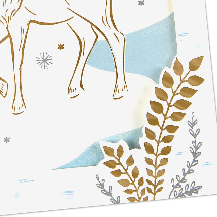 Buck Deer in Woods Husband Christmas Card Caard Front Detail image number 6