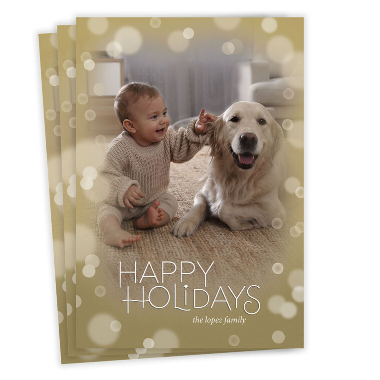 Soft Bubbles Flat Holiday Photo Card