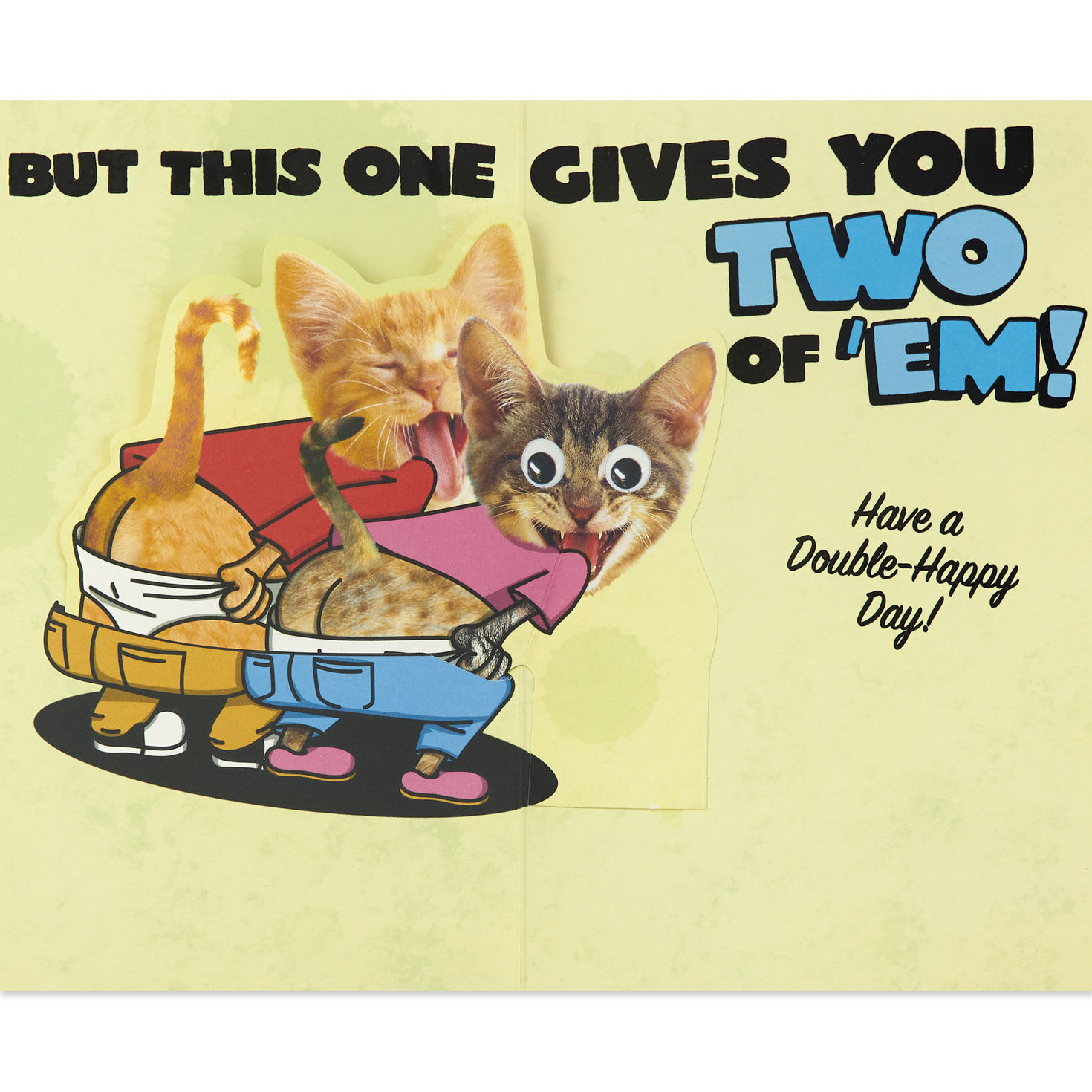 Cats Giving the Moon Crass Funny Birthday Card sentiment image number 2