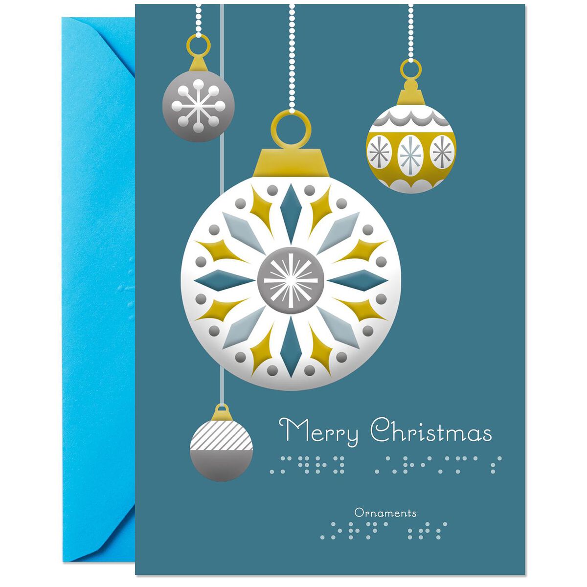 Elegant Ornaments Braille Christmas Card Greeting Cards Hallmark