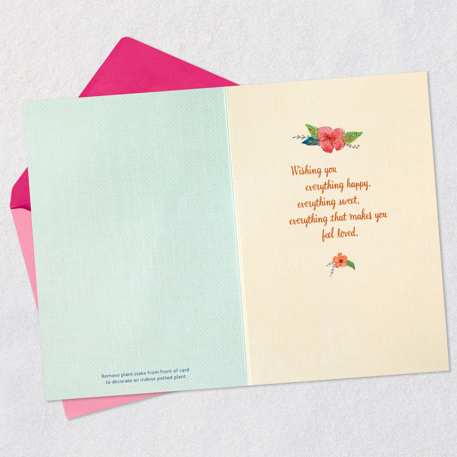 Flower Basket Mother's Day Card With Plant Stake Card Front with Sentiment image number 3