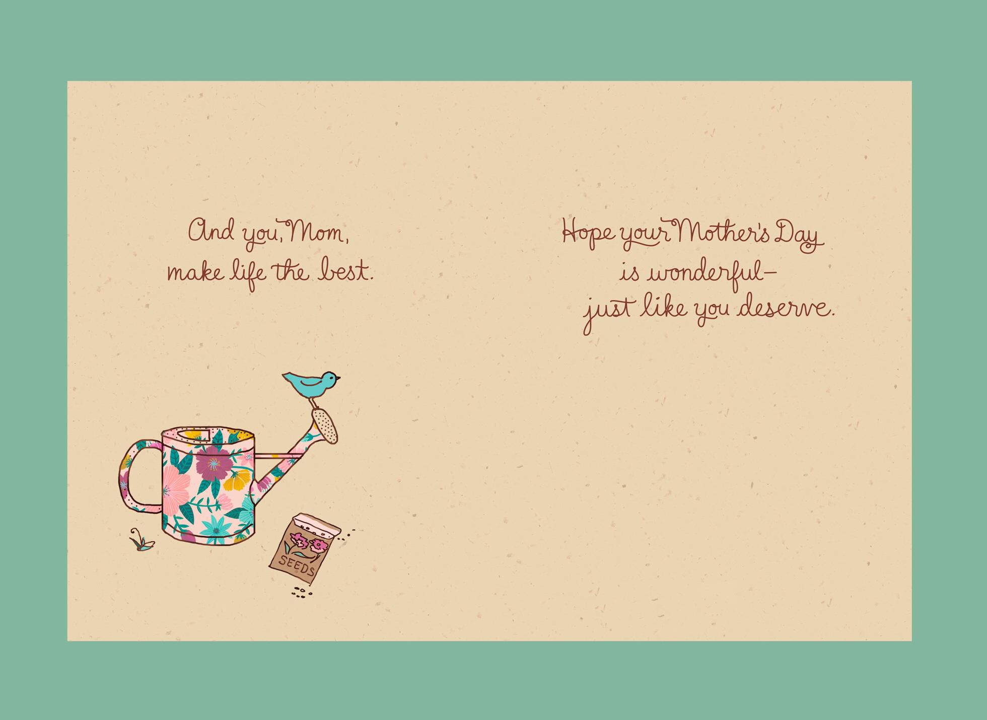 You Make Life Better Mother's Day Card With Plant Stake