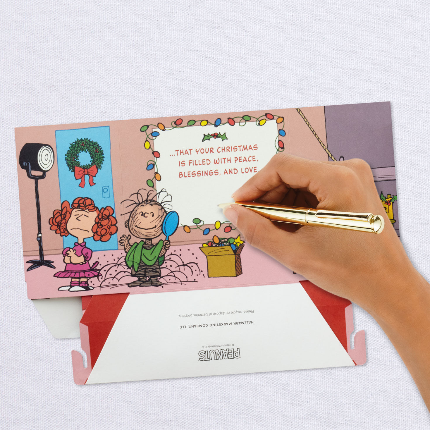 Peanuts® Merry Little Wish 3D Pop-Up Christmas Card With Sound and Light for only USD 9.99 | Hallmark