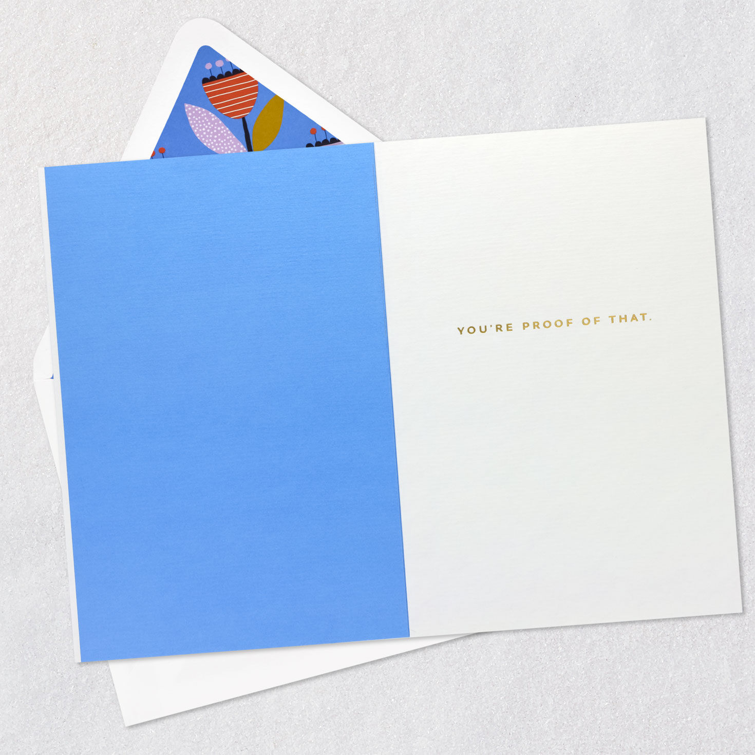 Abstract Purple, Blue and Orange Tulip Thank You Card Open card with envelope image number 3