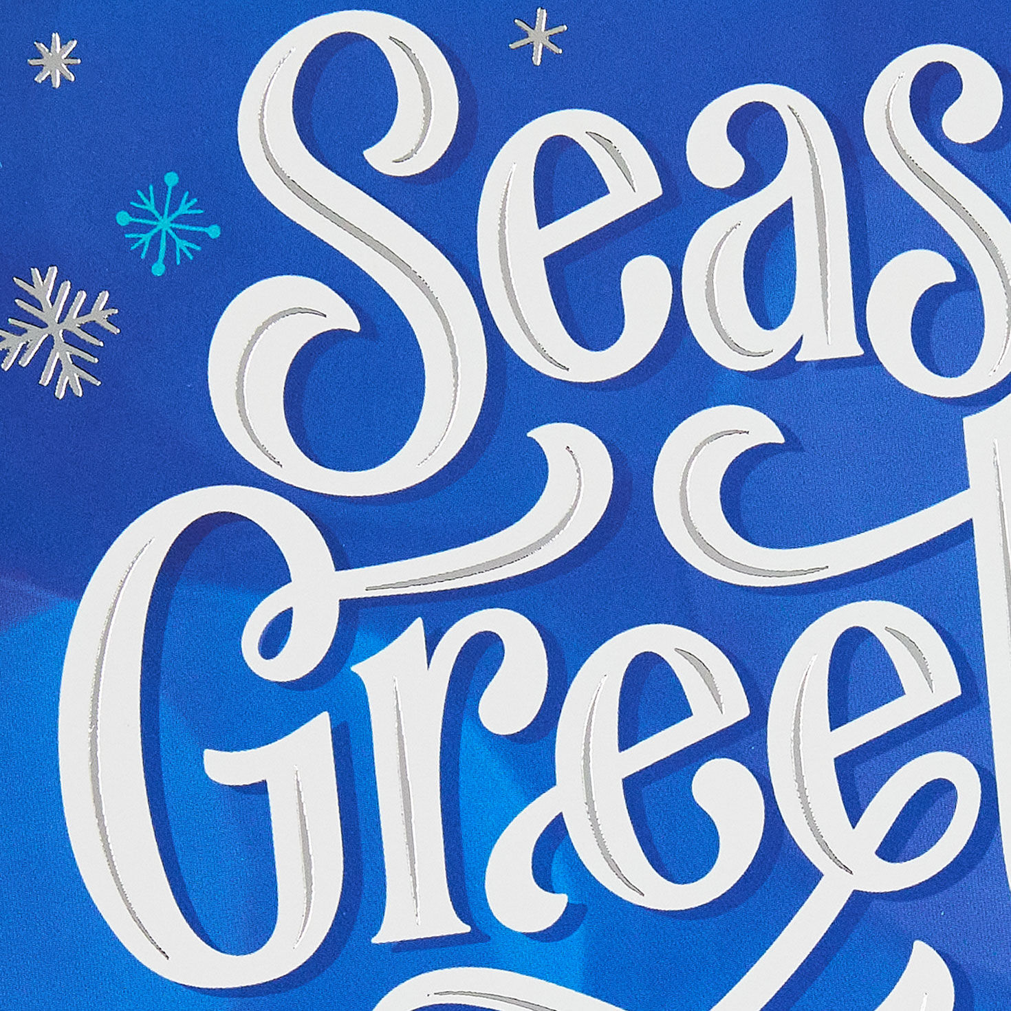 Snowflakes on Blue Christmas Card Pack Cover Detail image number 5