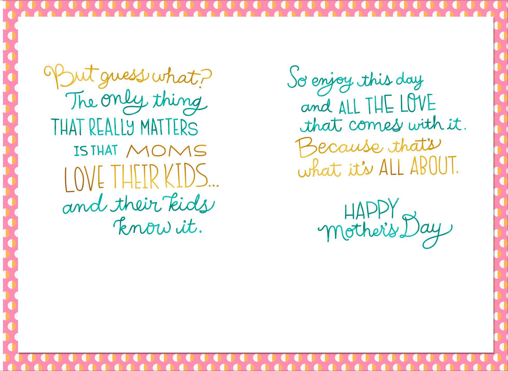 Happy Moms, Happy Kids Mother's Day Card