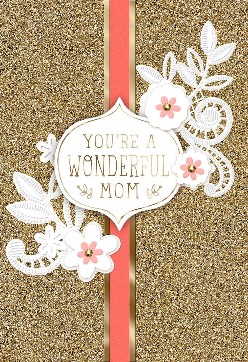Glitter and Flowers Mother's Day Card