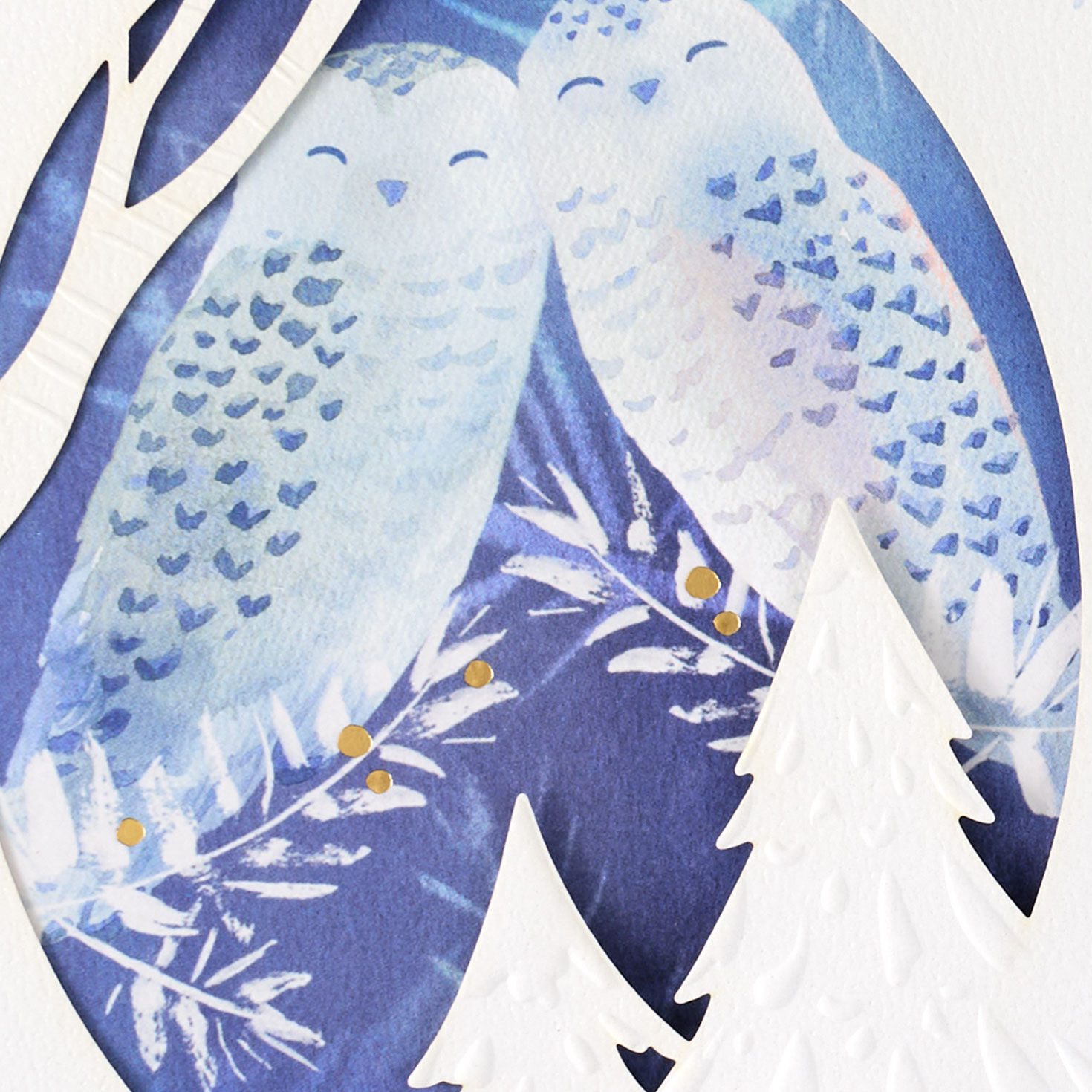 Snuggling Owls Christmas Card for Son and Partner Card Front Detail image number 6