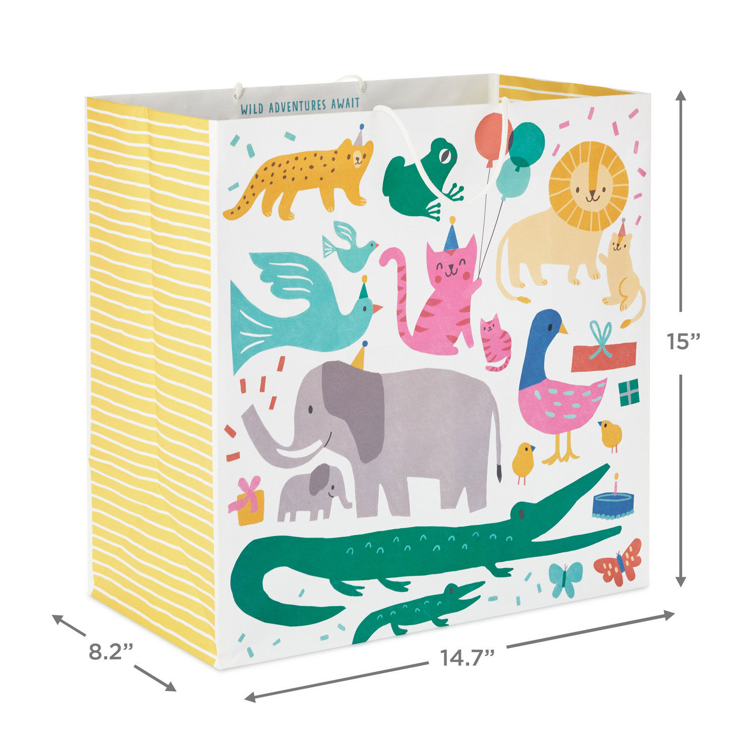 Zoo Animals Extra-Deep Gift Bag measurement image number 3