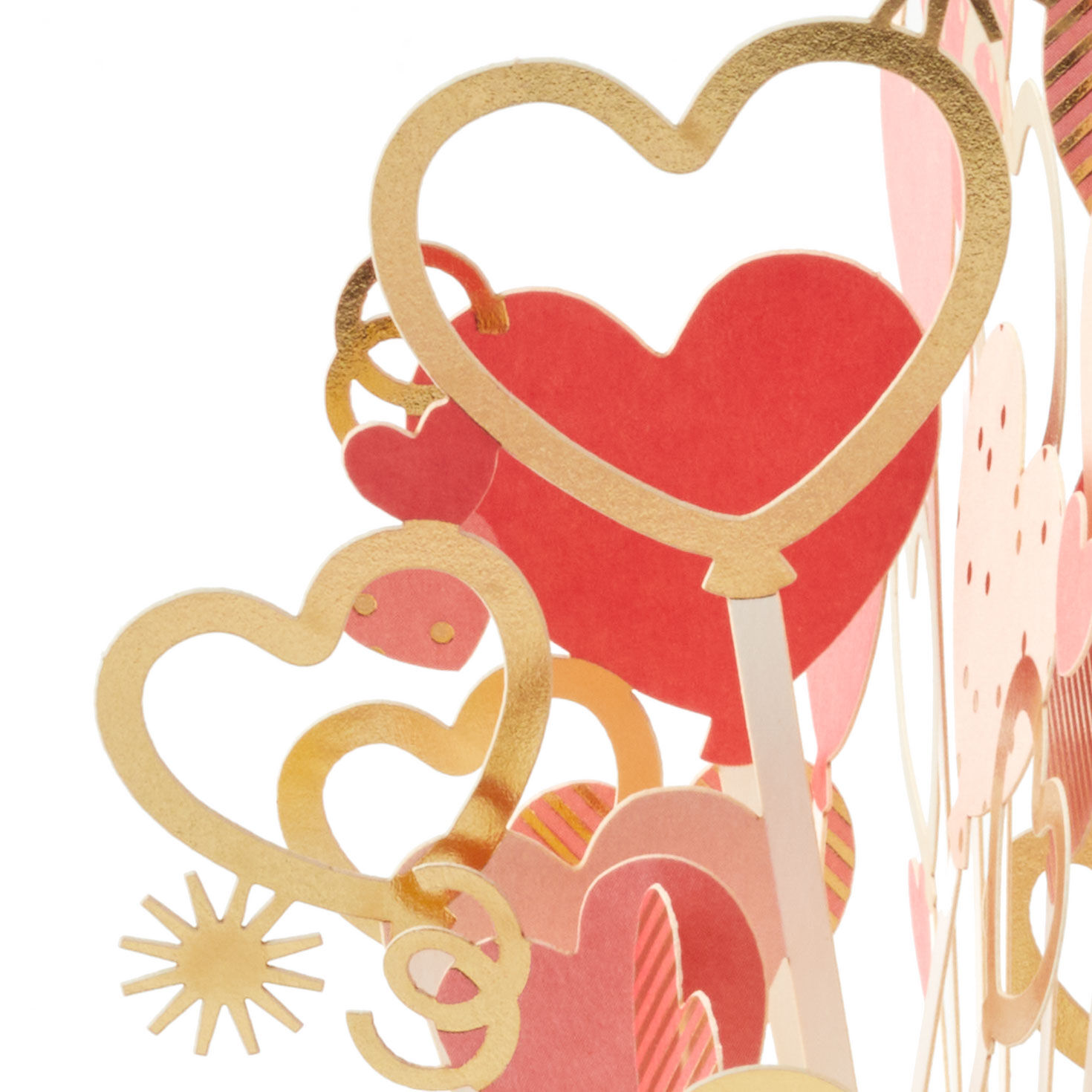 Love You Heart Bouquet 3D Pop-Up Valentine's Day Card pop up detail image number 5