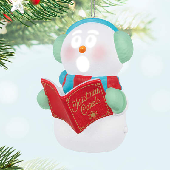 Caroling Snowman Musical Ornament With Light, , large image number 2