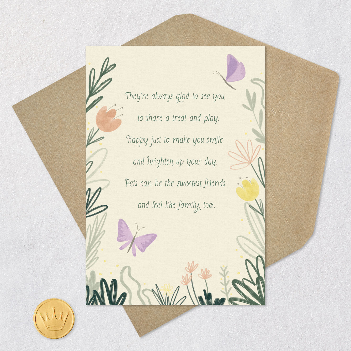 Butterflies and Flowers Pet Sympathy Card  image number 5